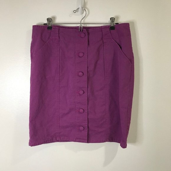 Proenza Schouler for Target Skirt Size 12 / 13 Purple Button Front Pockets - Picture 1 of 9